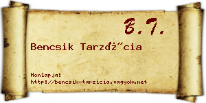 Bencsik Tarzícia névjegykártya